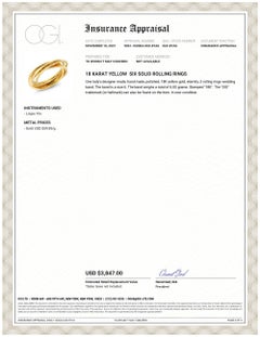 Eighteen Karat Yellow Gold Six Solid Rolling Rings