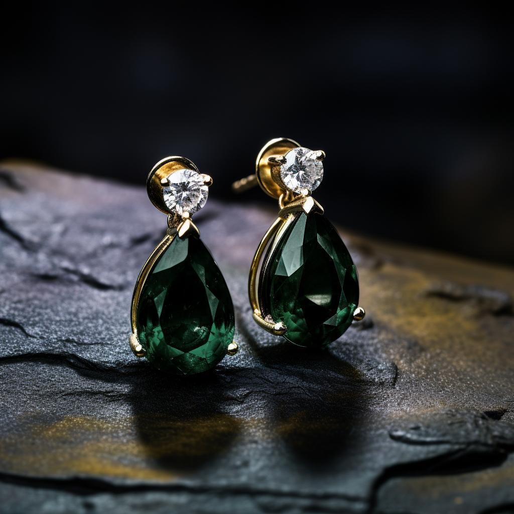 Contemporain Boucles d'oreilles pendantes en or jaune 18 carats avec tourmalines et saphirs en vente