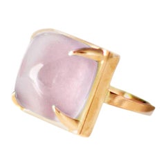 Bague de fiançailles en or jaune 18 carats Sugarloaf Baby Pink Tourmaline