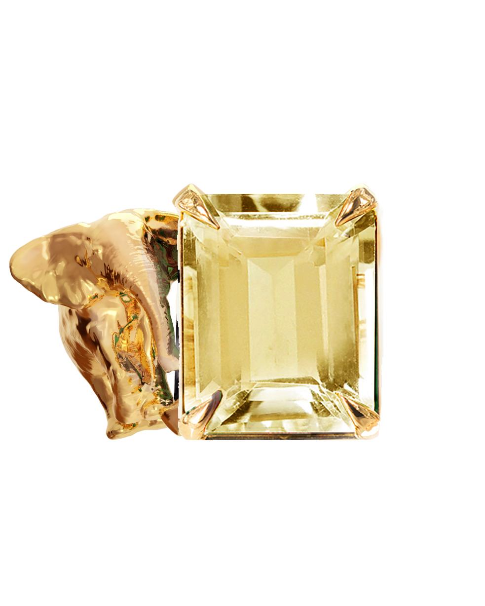 Pendientes Transformer de Oro Amarillo de Dieciocho Kilates con Cuarzos Menta Desmontables en venta 8