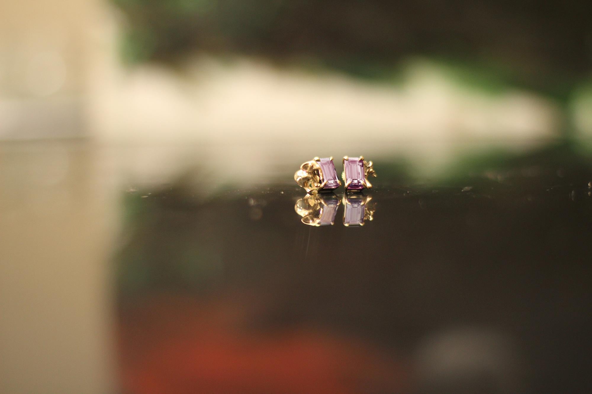 Contemporain Boucles d'oreilles transformatrices en or jaune 18 carats avec quartz minéral amovible en vente