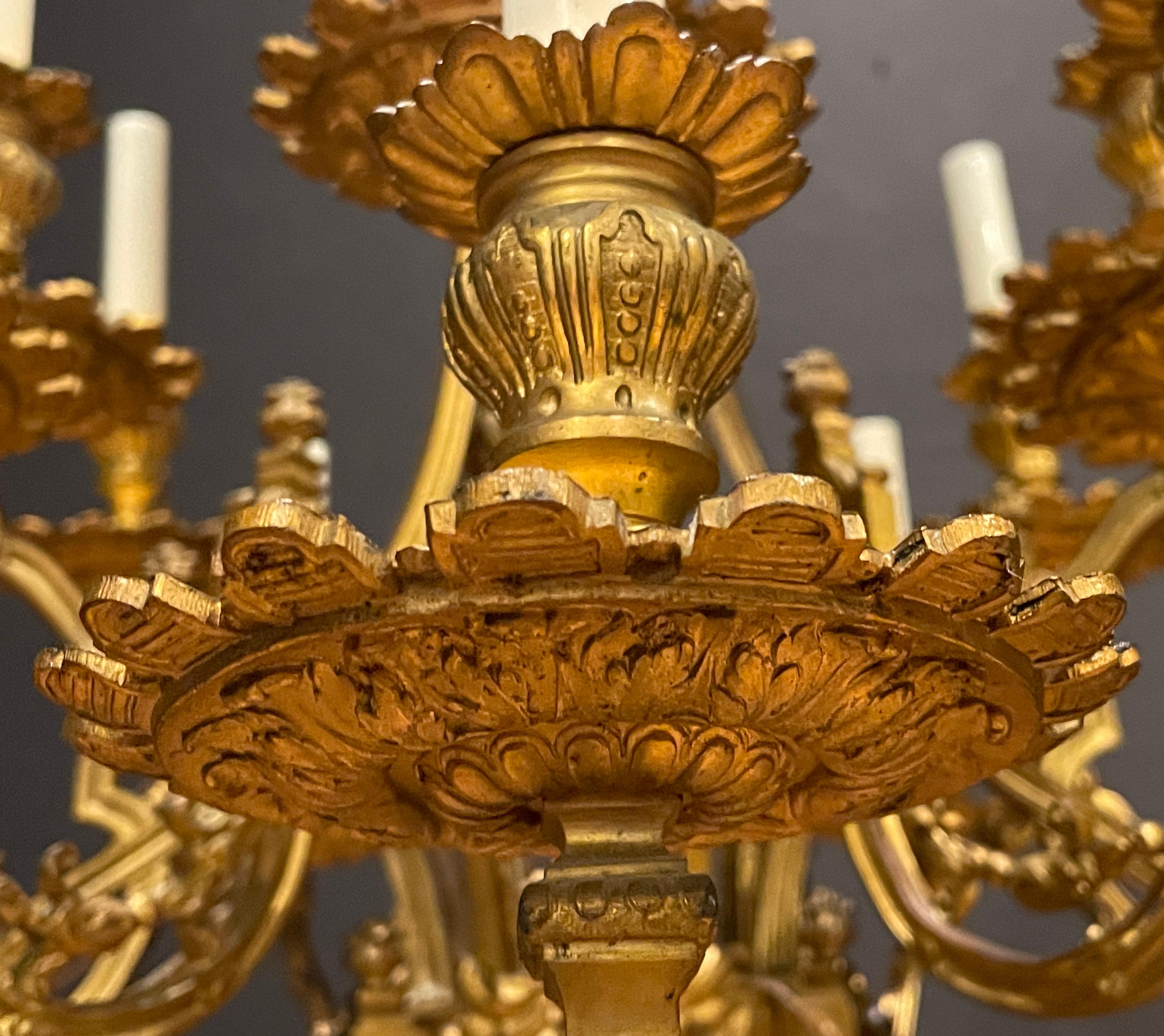 Eighteen Light Gilt Bronze 19th Century Chandelier 1