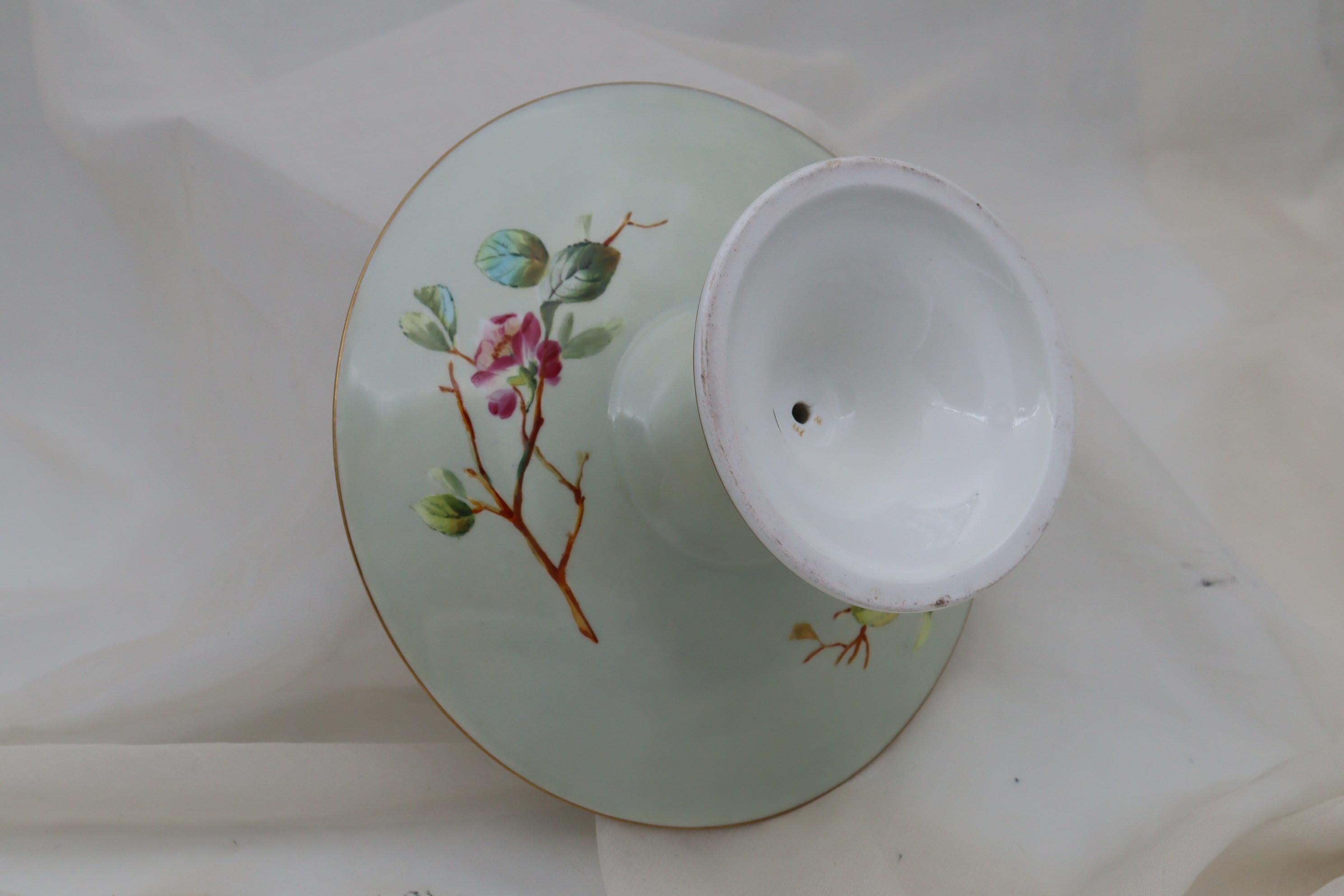 English Eighteen piece hand painted porcelain dessert service by William Brownfield For Sale