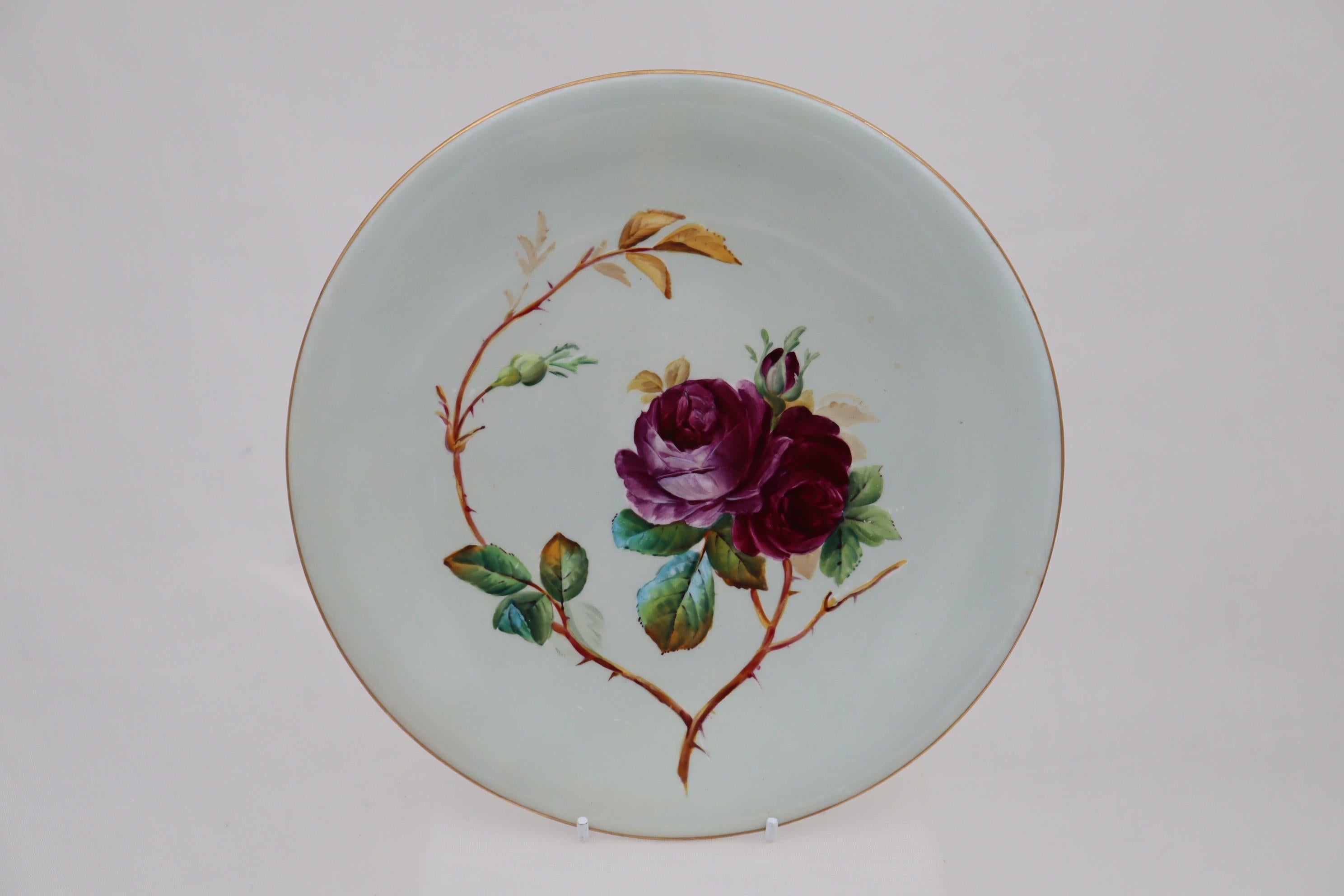 Service à dessert de dix-huit pièces en porcelaine peinte à la main par William Brownfield en vente 1