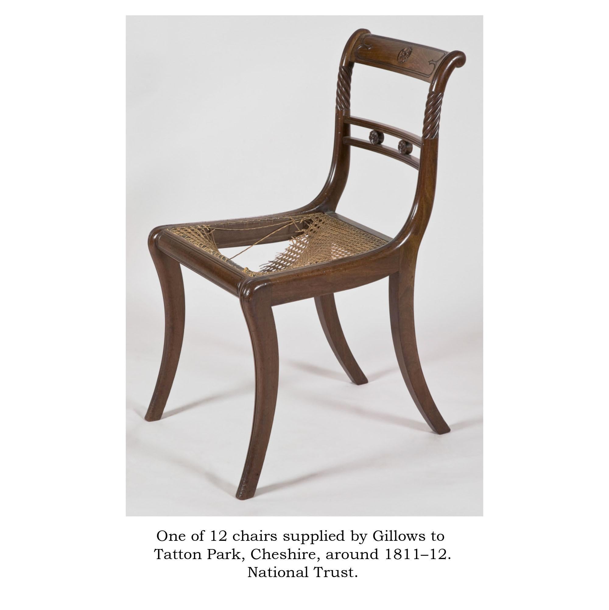 Set of Twelve Regency Klismos Chairs, Attributed to Gillows 4