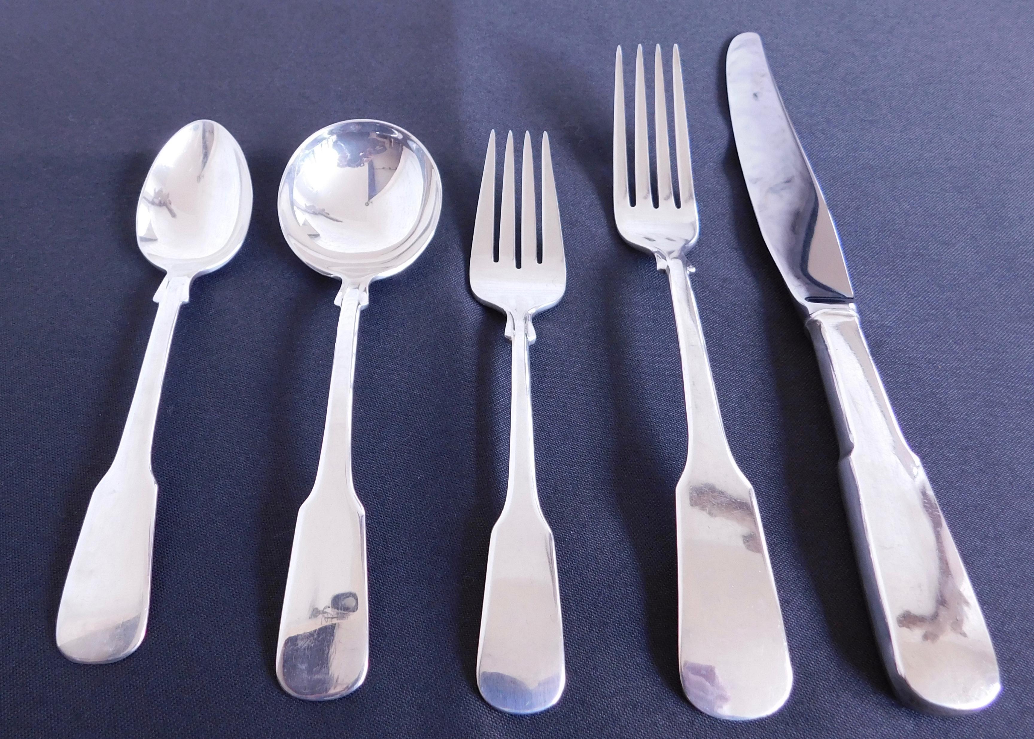 1810 pattern sterling silver 43 piece dinner flatware set by International Sterling Marked with 