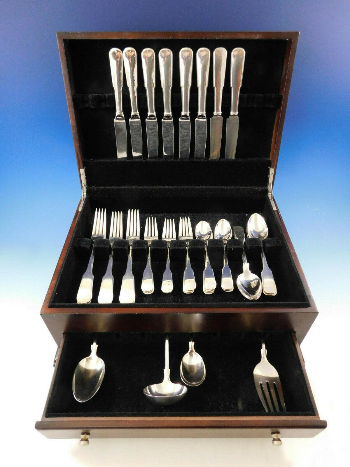 Dinner size 1810 by International sterling silver flatware set of 43 pieces. This set includes:

8 dinner size knives, 9 5/8