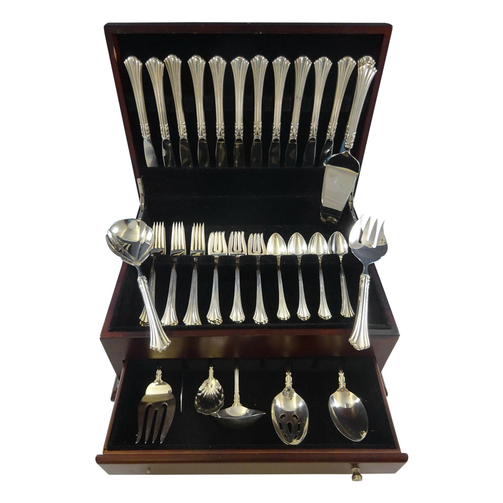 Eighteenth Century by Reed and Barton Sterling Silver Flatware Set Service 57 Pc For Sale