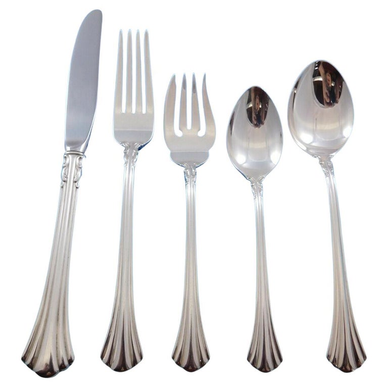 Eighteenth Century by Reed & Barton 18th Sterling Silver Flatware Set 46 Pieces For Sale