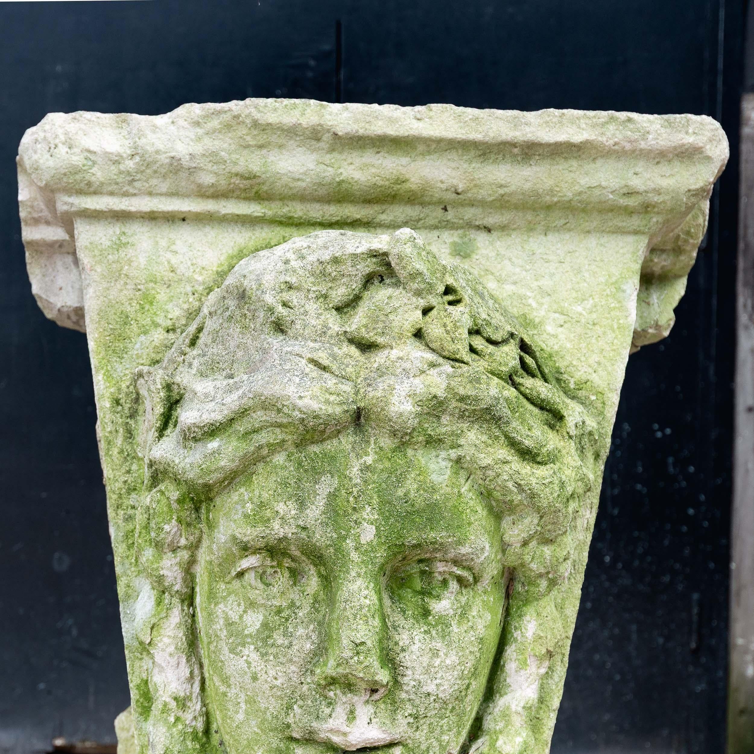 Classical Roman Eighteenth Century Carved Portland Stone Keystone For Sale