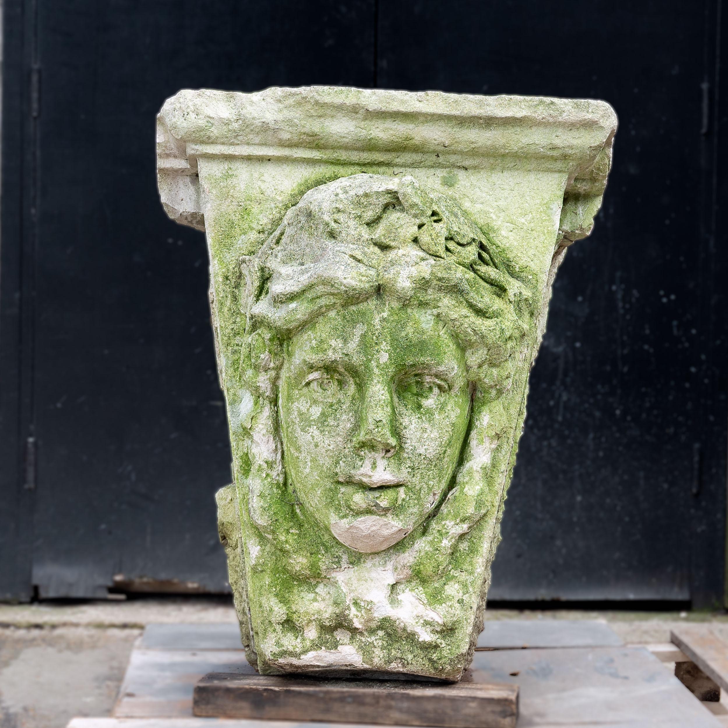 Hand-Carved Eighteenth Century Carved Portland Stone Keystone For Sale