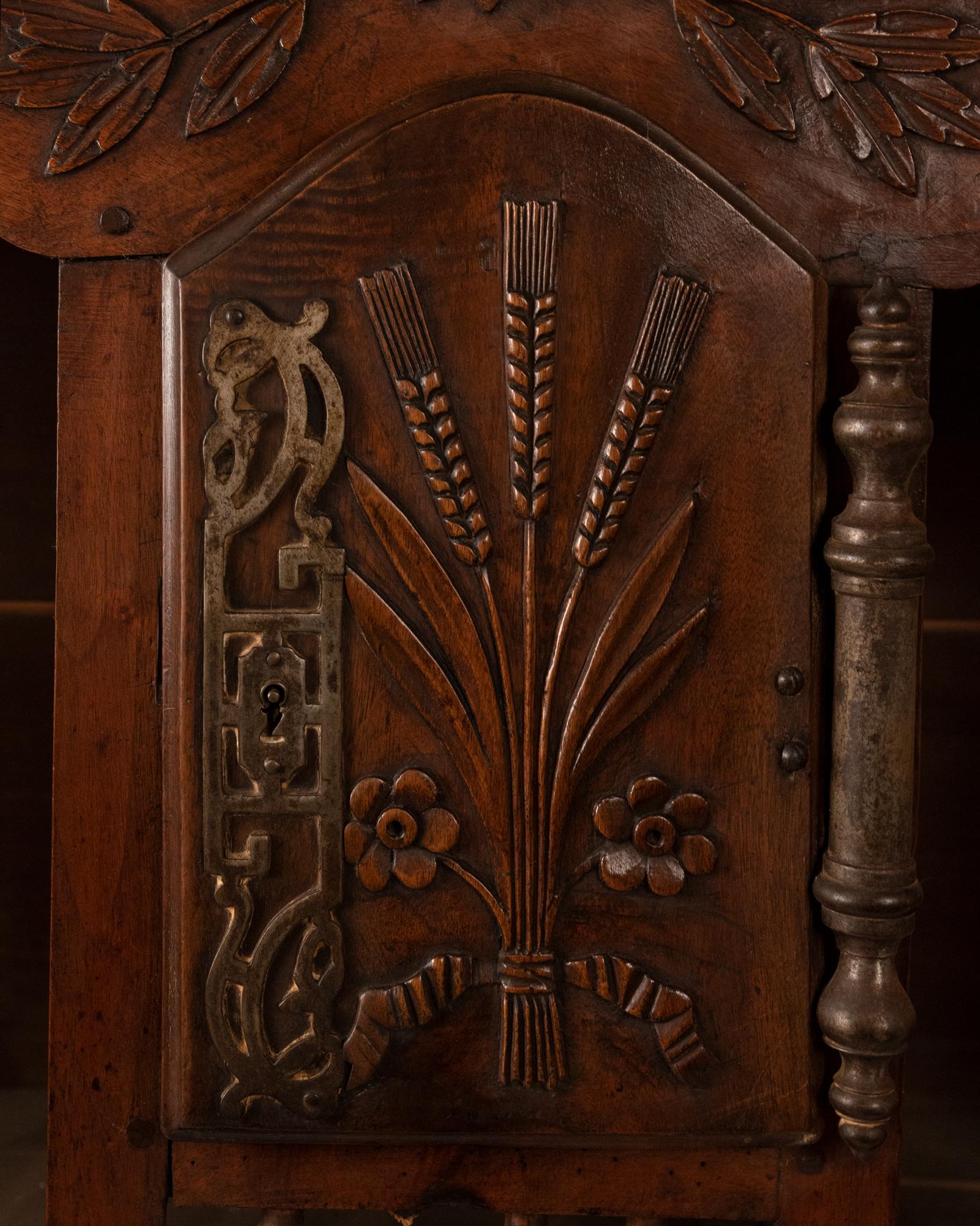 18th Century and Earlier Eighteenth-century French Carved Walnut Panettiere For Sale