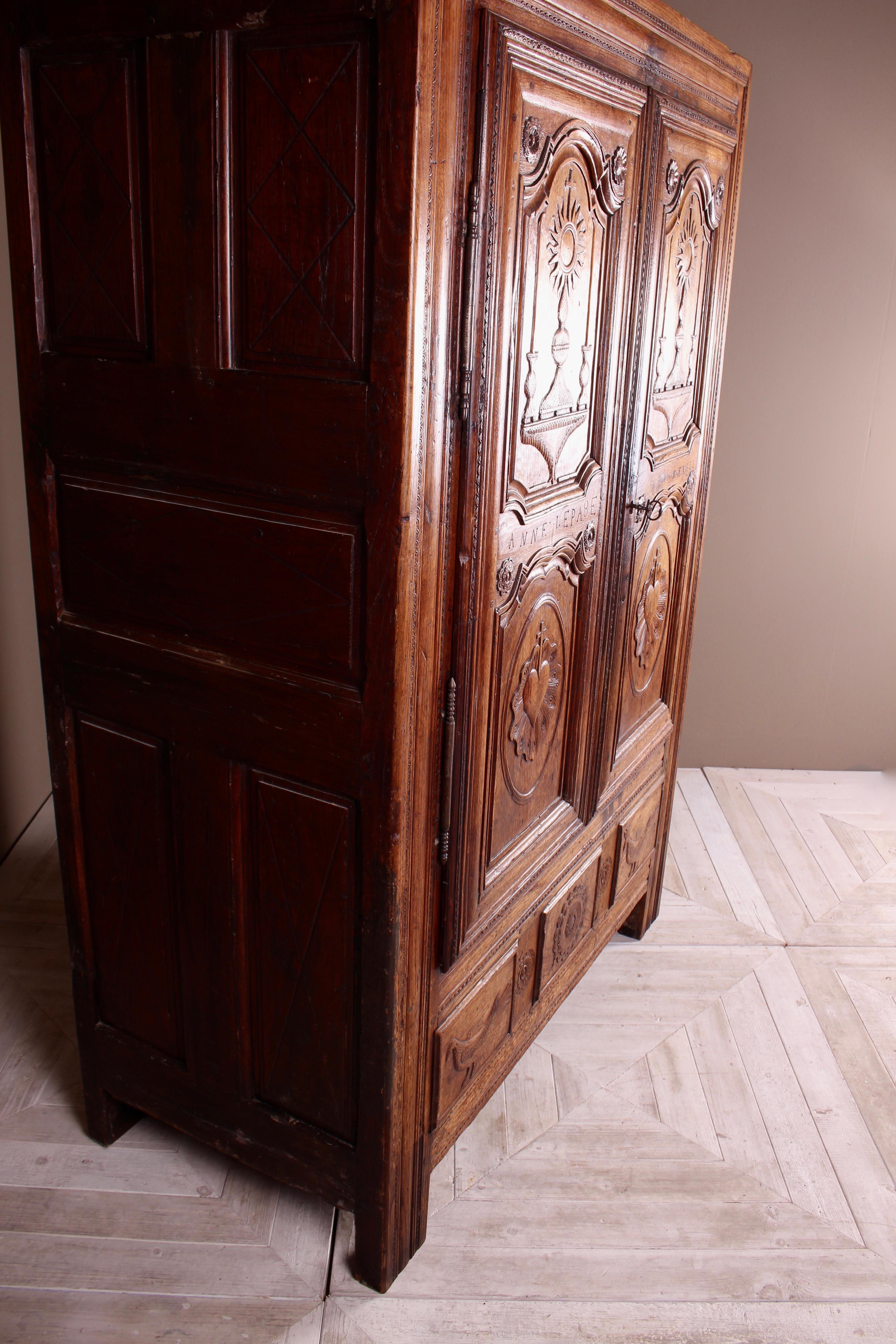 Eighteenth Century French Oak Breton Wardrobe or Cupboard 5