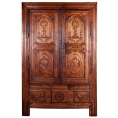 Eighteenth Century French Oak Breton Wardrobe or Cupboard