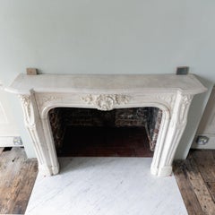 Eighteenth Century French Veined Statuary Marble Fireplace
