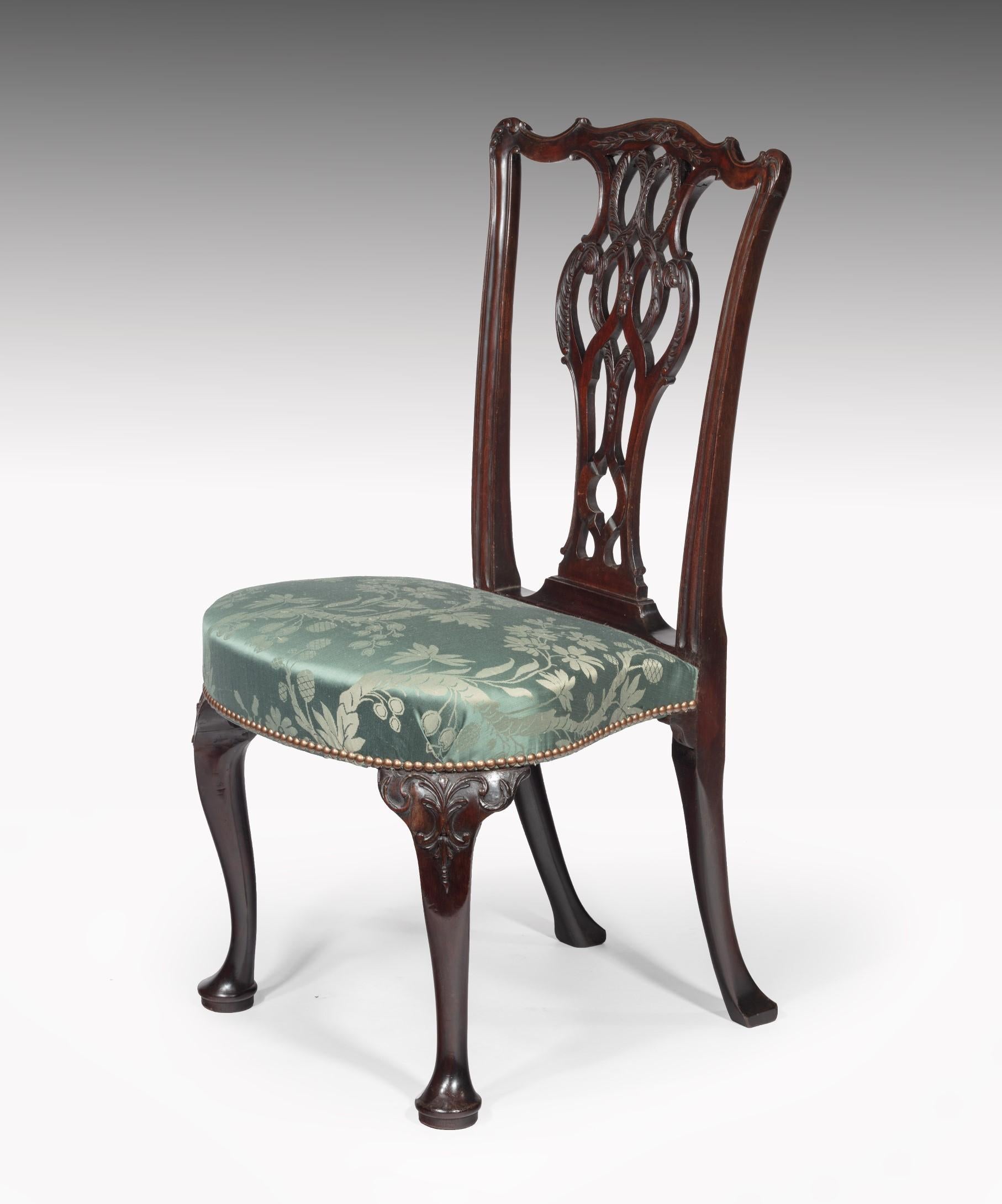 Mid-18th Century 18th Century George II Carved Mahogany Side Chair For Sale