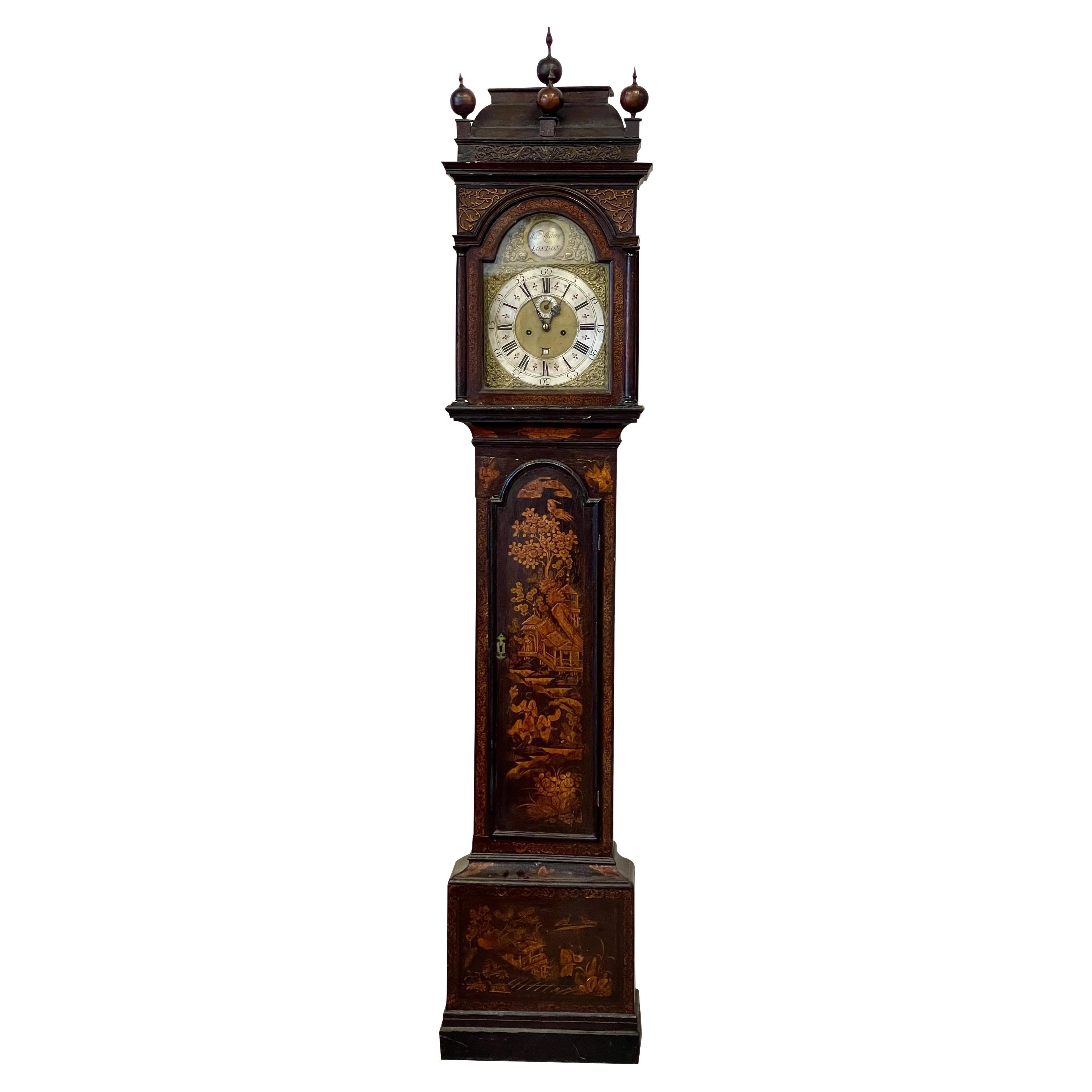 Eighteenth Century George II Chinoiserie Tall Case Clock