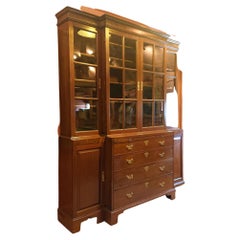 Eighteenth Century George II Period Mahogany Antique Breakfront Bookcase