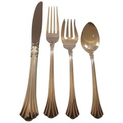 Set di posate in argento del XVIII secolo Reed & Barton 12 Servizio 68 Pezzi