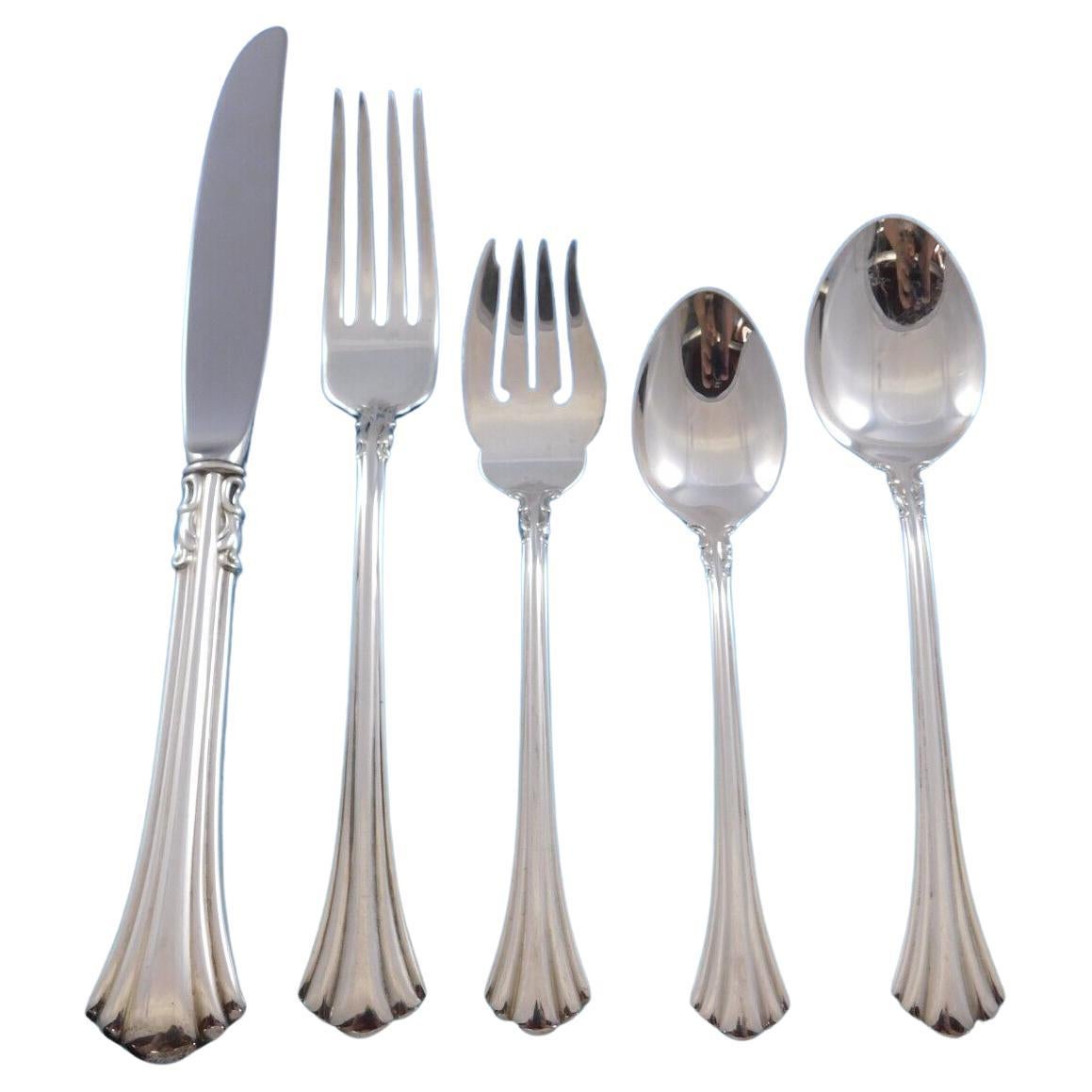 Eighteenth Century Reed & Barton 18th Sterling Silver Flatware Set 45 Pcs Dinner For Sale