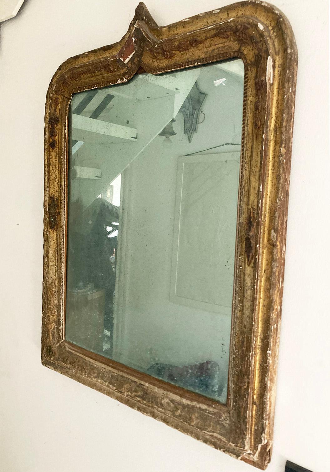 Eighteenth Century Sicilian Wall Mirror with Gilded Wooden Frame, Sicily 18th C 1