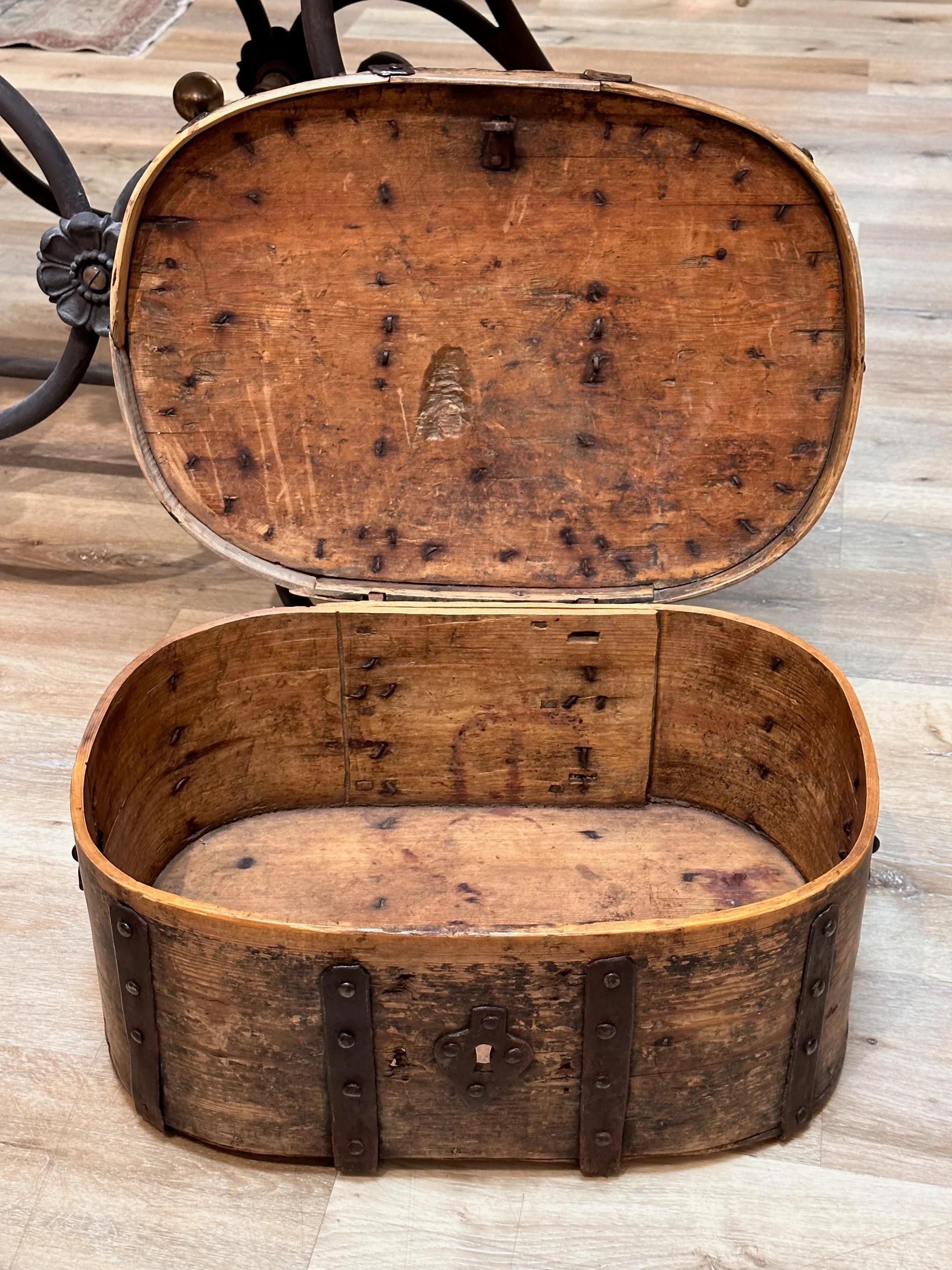 Wood Eighteenth Century Swedish Wedding Box For Sale