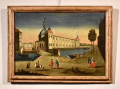Rotterdam Port See Italian Paint Oil on canvas  18th Century Old master Flemish