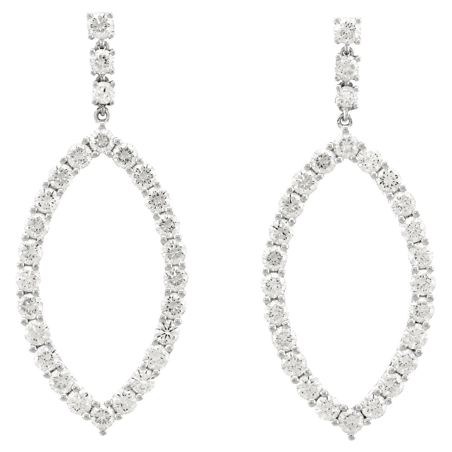 Eighties Diamond Chandelier Earrings
