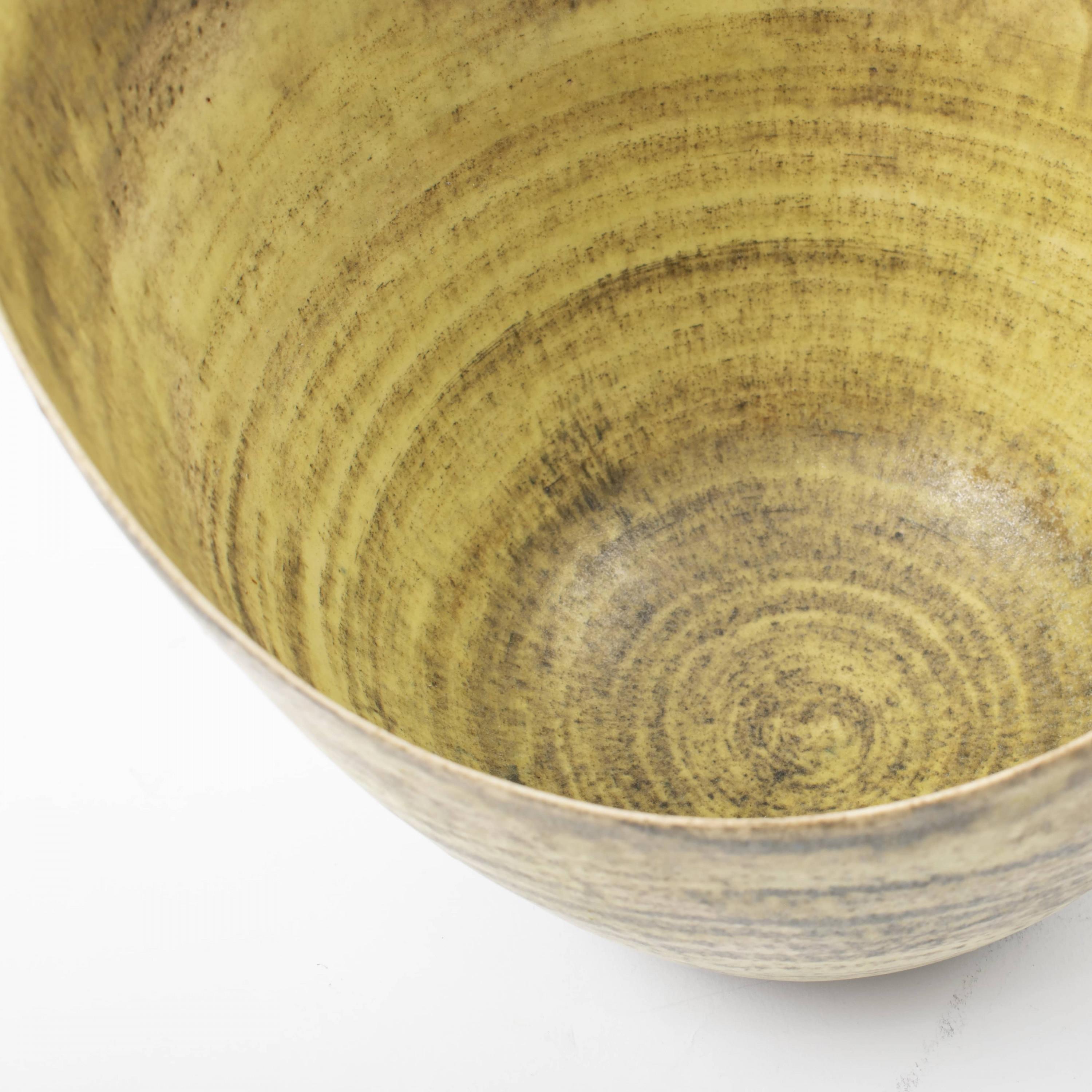 Eigil Hinrichsen Unique Stoneware Bowl In Good Condition In Kastrup, DK
