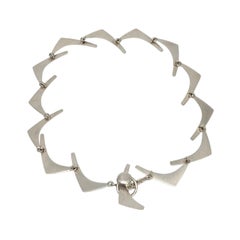 Eigil Jensen for Anton Michelsen Denmark Sterling Silver Boomerang Choker #22554