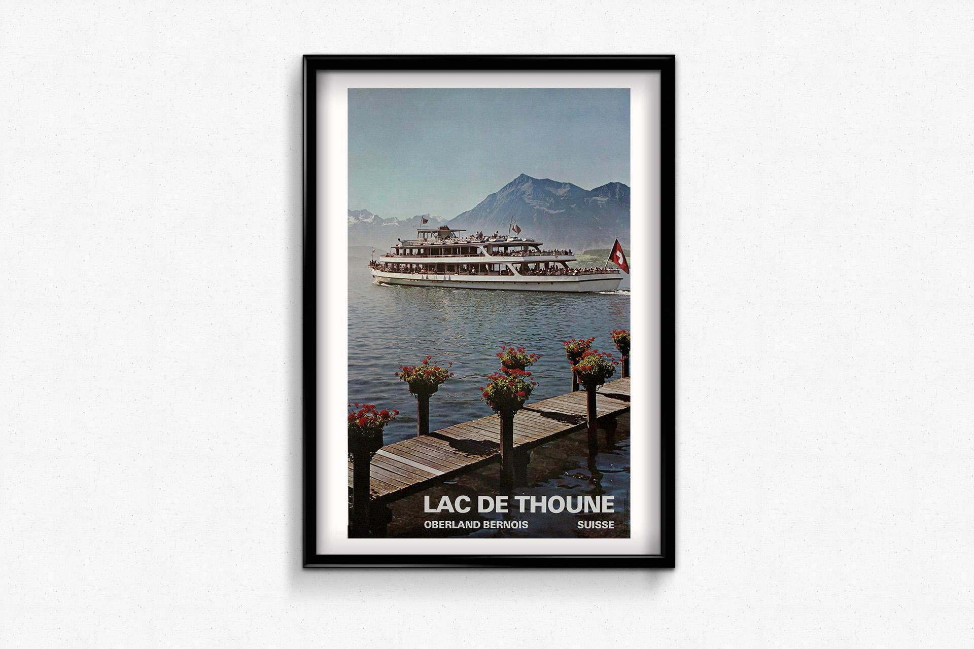 Original Reiseplakat Schönheit des Sees Thun Oberland Bernois Schweizer Region im Angebot 2