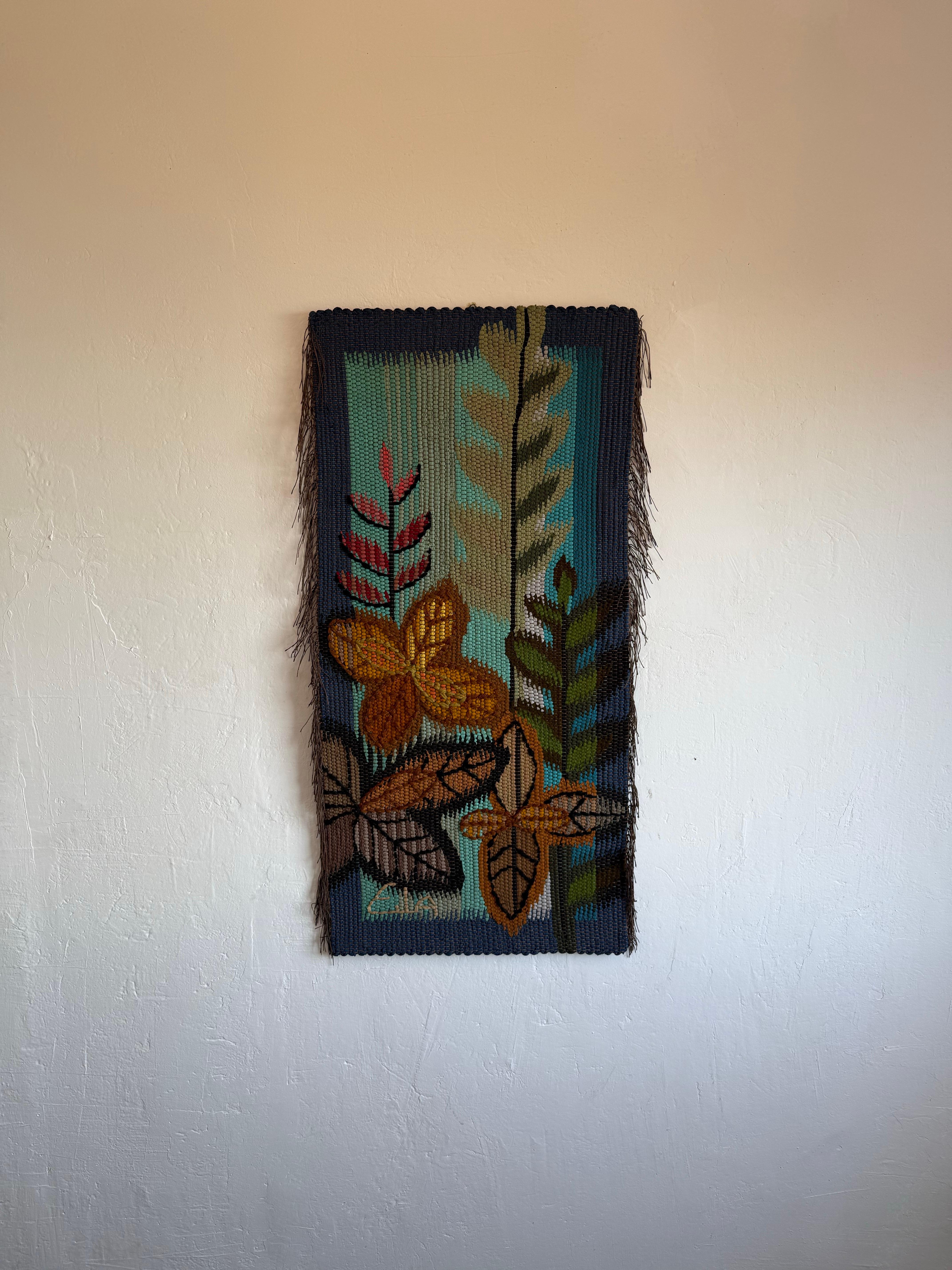 Eila Ampula Brazilian Modern Floral Wall Art Talestry For Sale 5