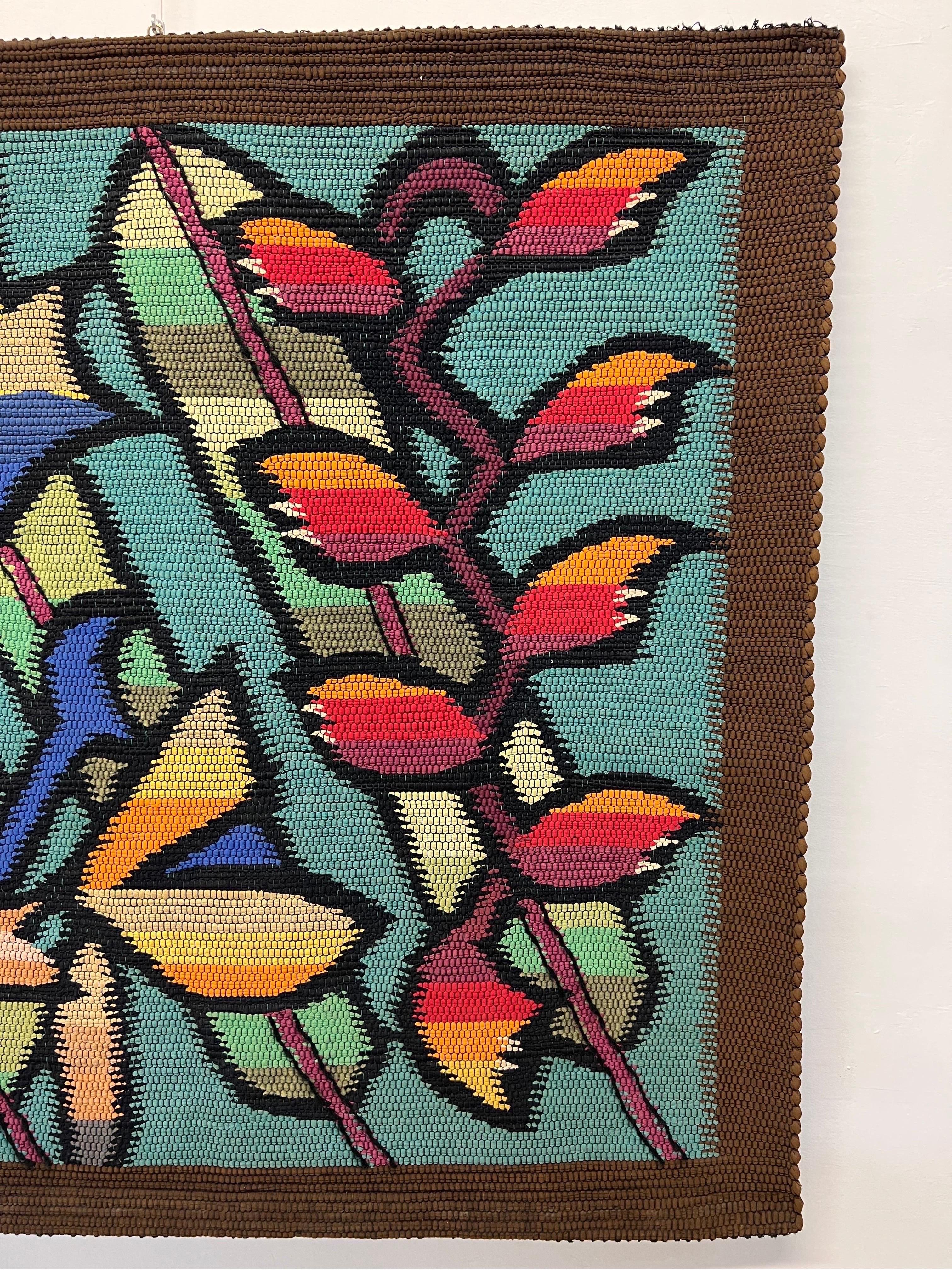 20th Century Eila Ampula Brazilian Modern Floral Wall Art Talestry For Sale