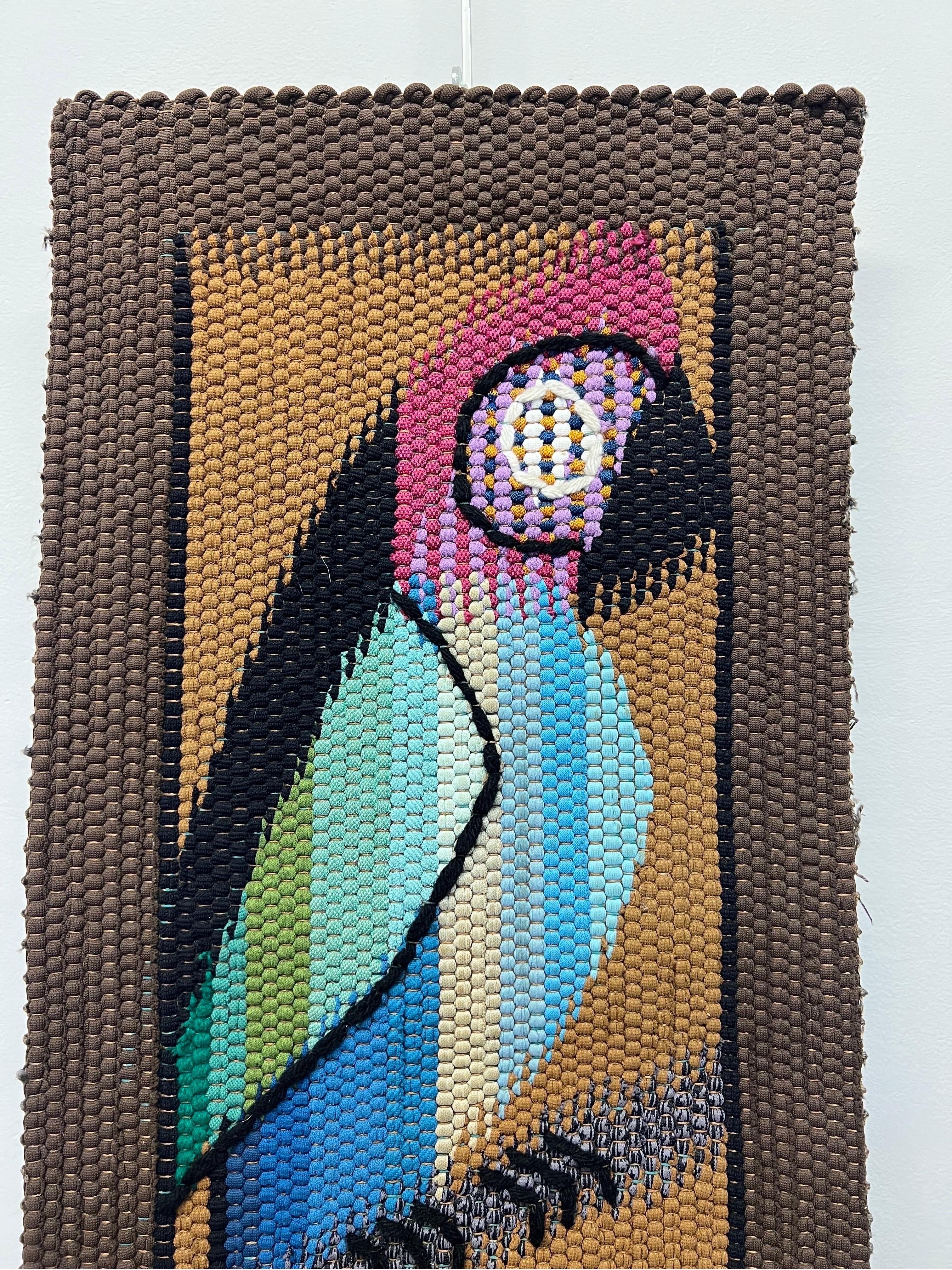 20th Century Eila Ampula Brazilian Modern Parrot Wall Art Tapestry For Sale