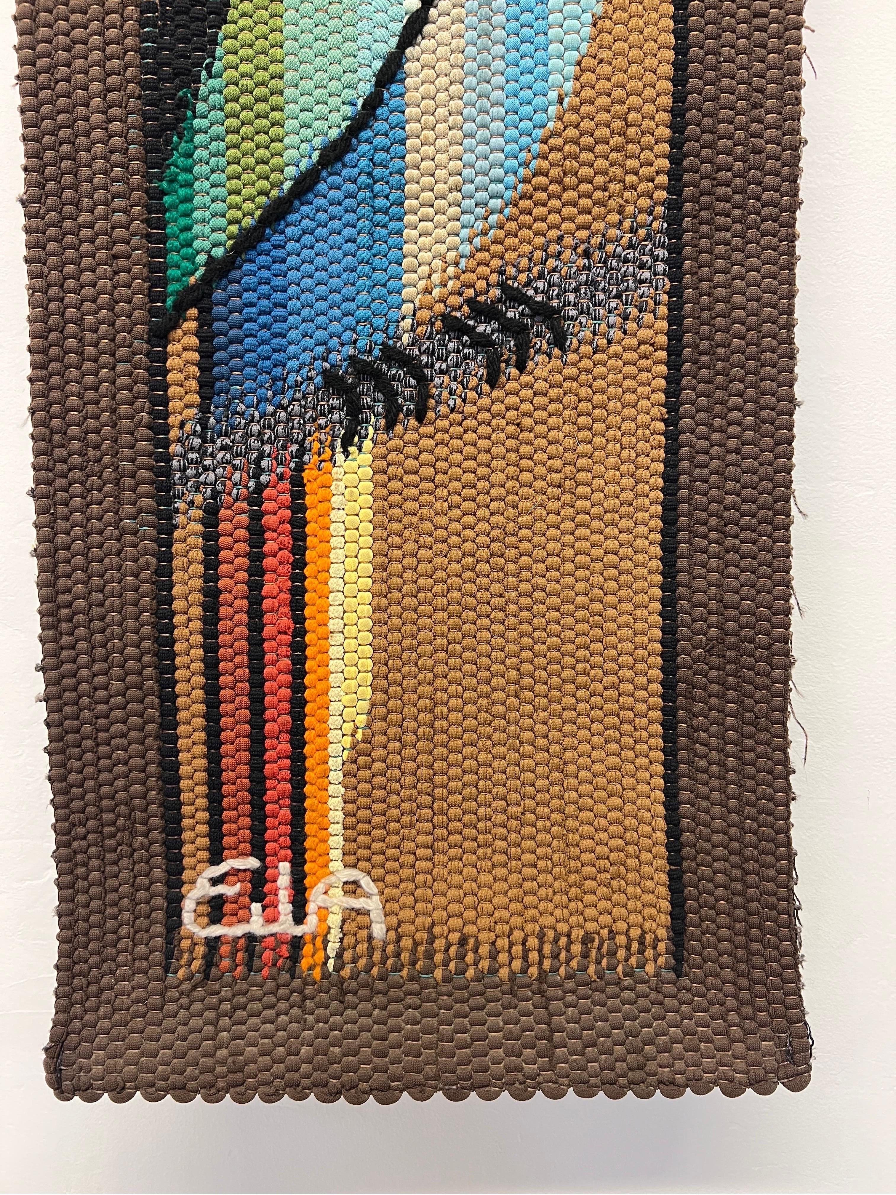 Brazilianischer moderner Papagei-Wandteppich von Eila Ampula (Naturfaser) im Angebot