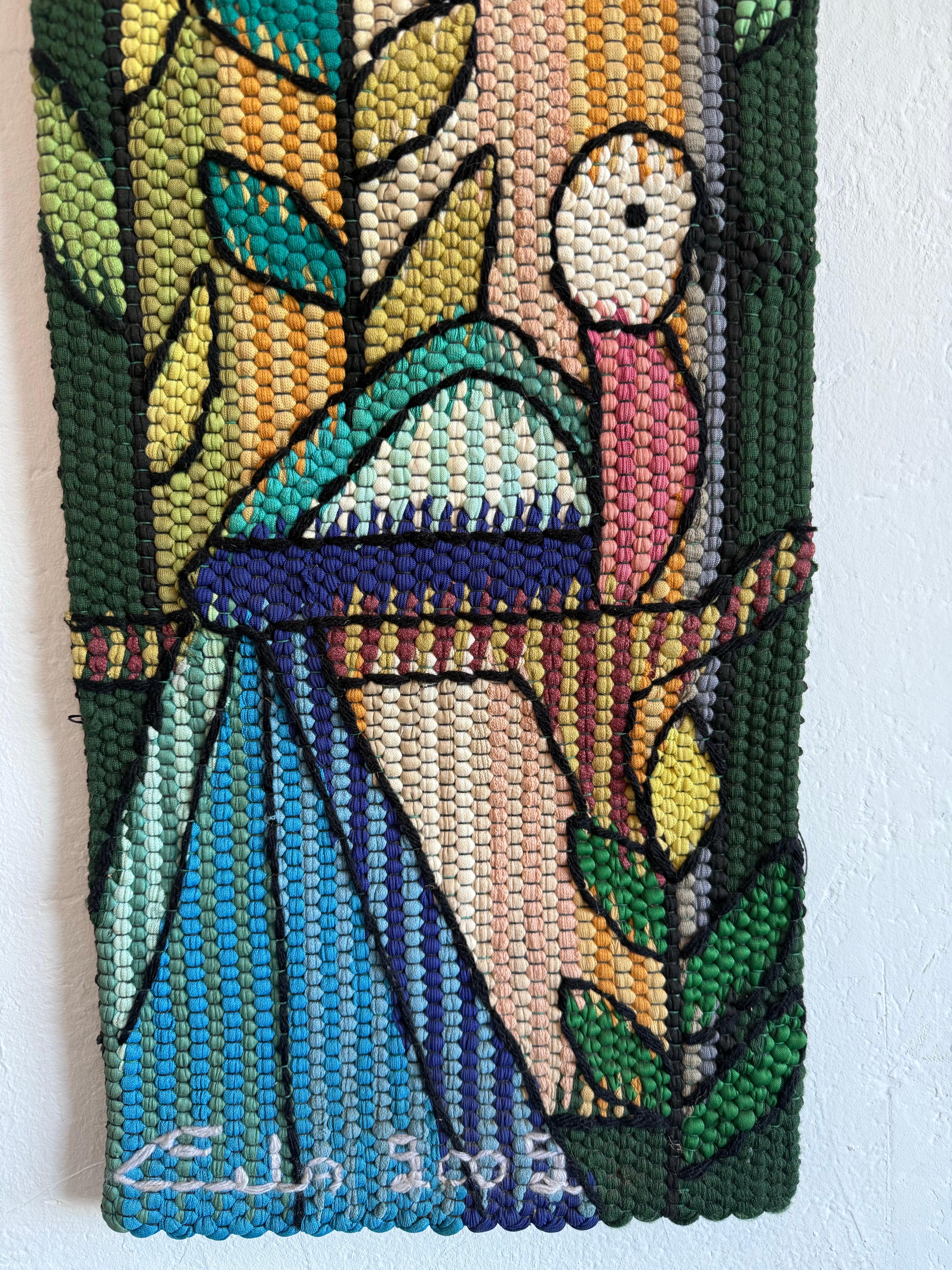 Eila Ampula Brazilian Modern Two Birds Wall Art Tapestry, 2002 For Sale 1