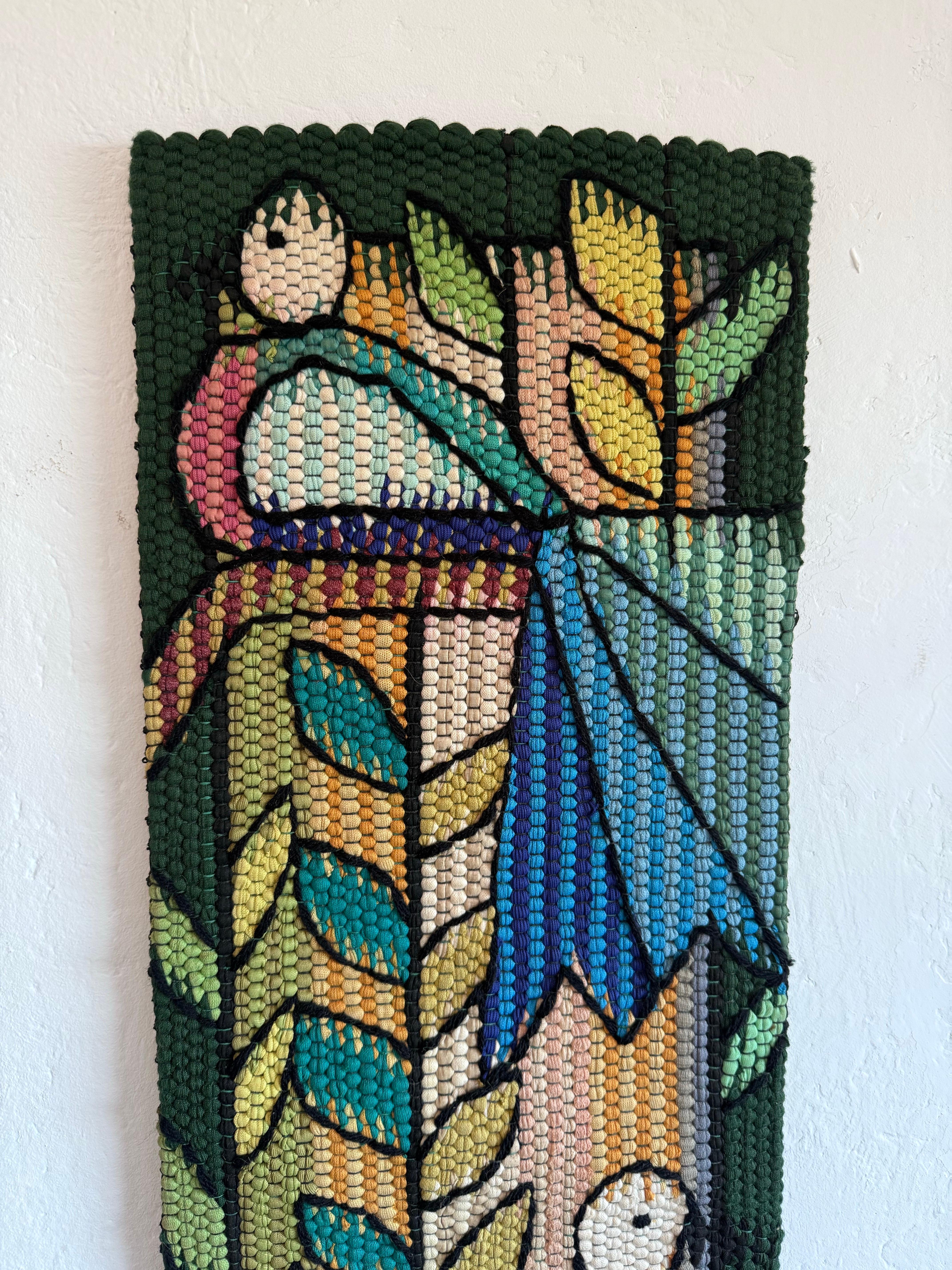 Eila Ampula Brazilian Modern Two Birds Wall Art Tapestry, 2002 For Sale 2