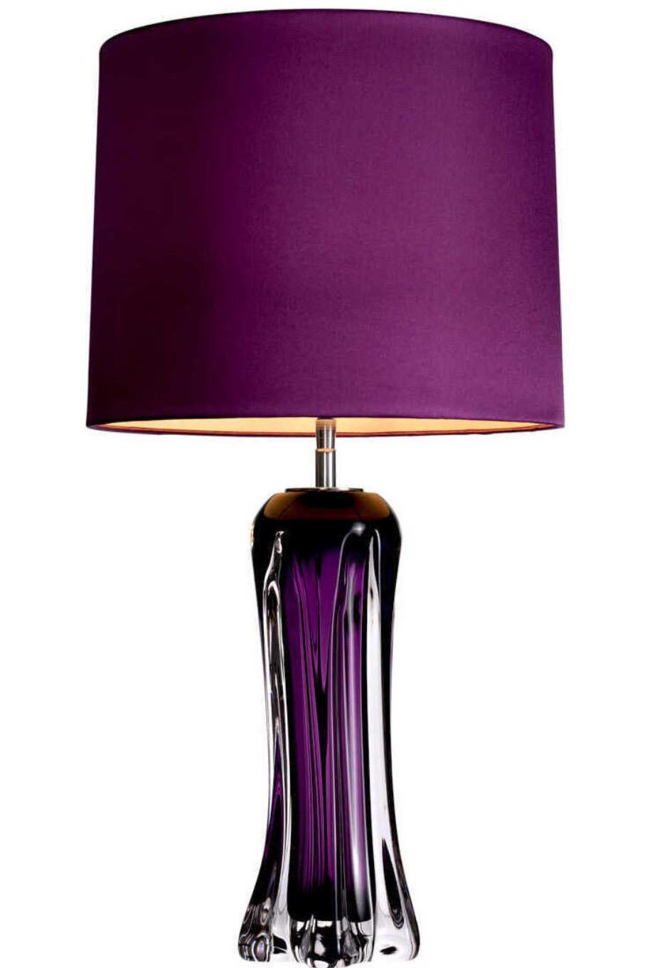 A Wonderful Eilchholtz Purple Hand-Blown Glass Table Lamp 