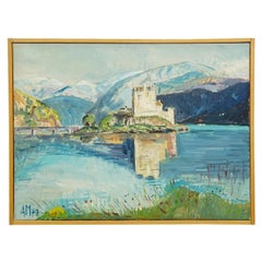 Eilean Donan Castle, Scotland, 1977 – Oil Painting by Alexander Michael