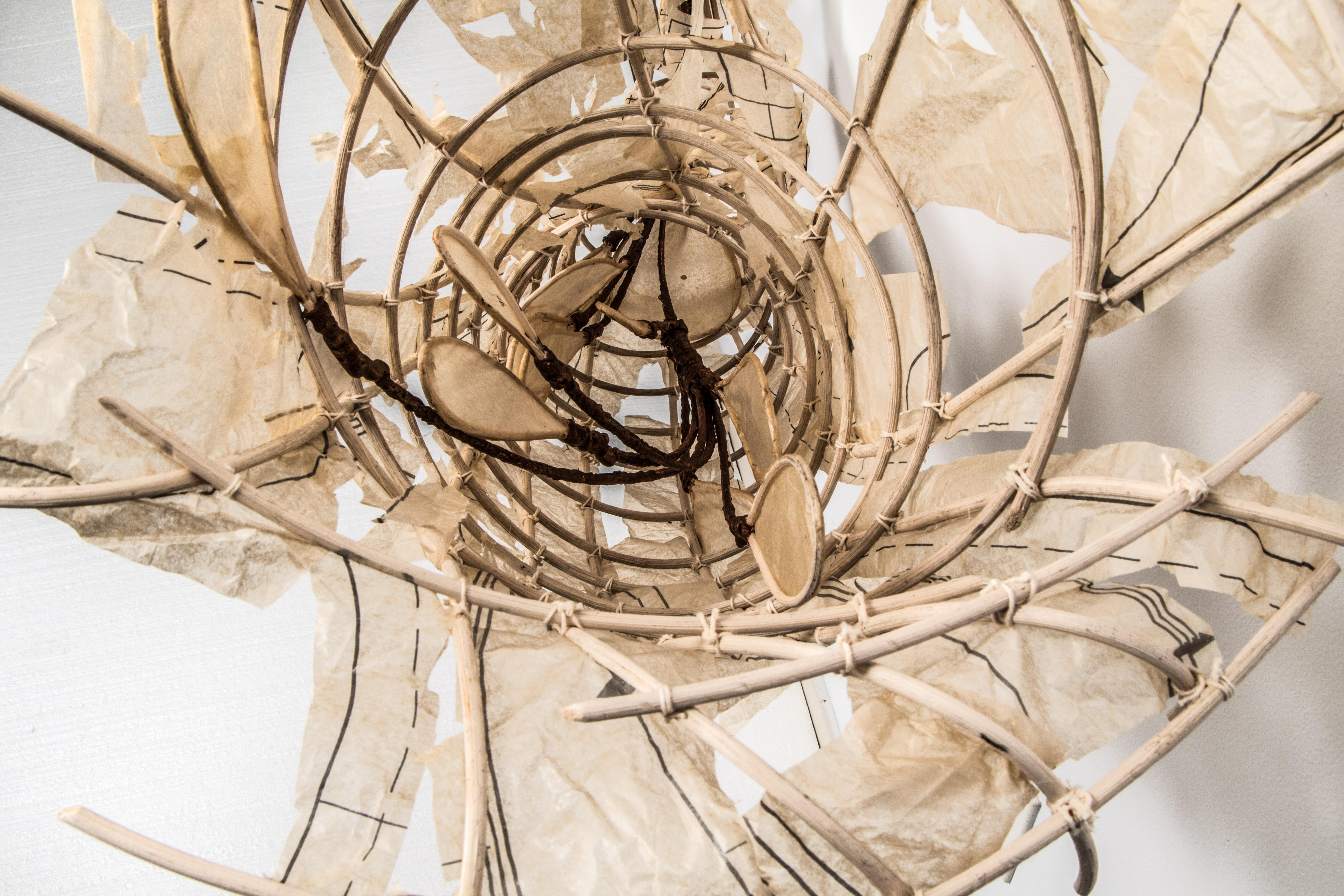 Large wall sculpture: 'Trumpet Vine' - Contemporary Mixed Media Art by Eileen Braun