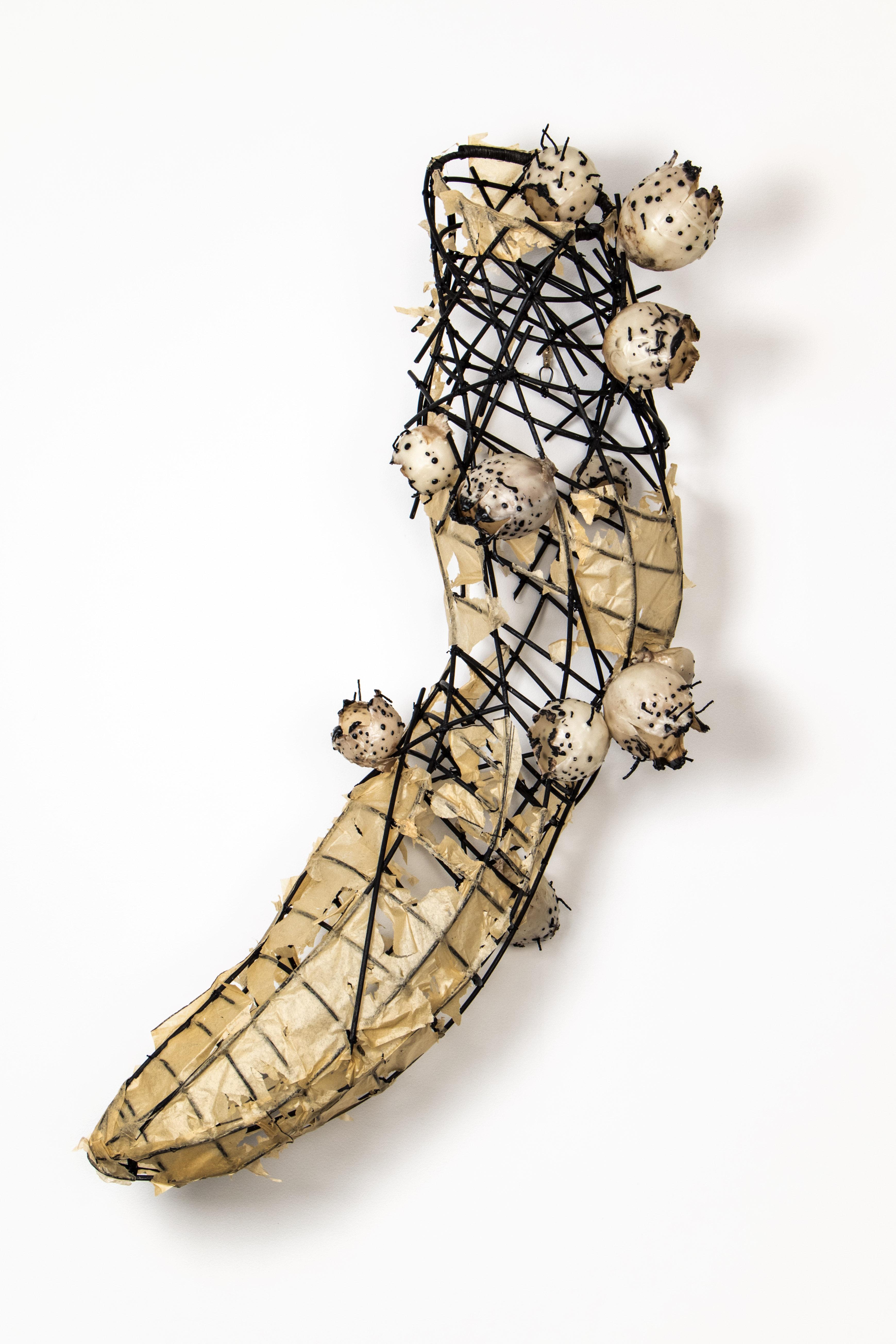 Eileen Braun Abstract Sculpture - Wall sculpture: "Life Under the Microscope"