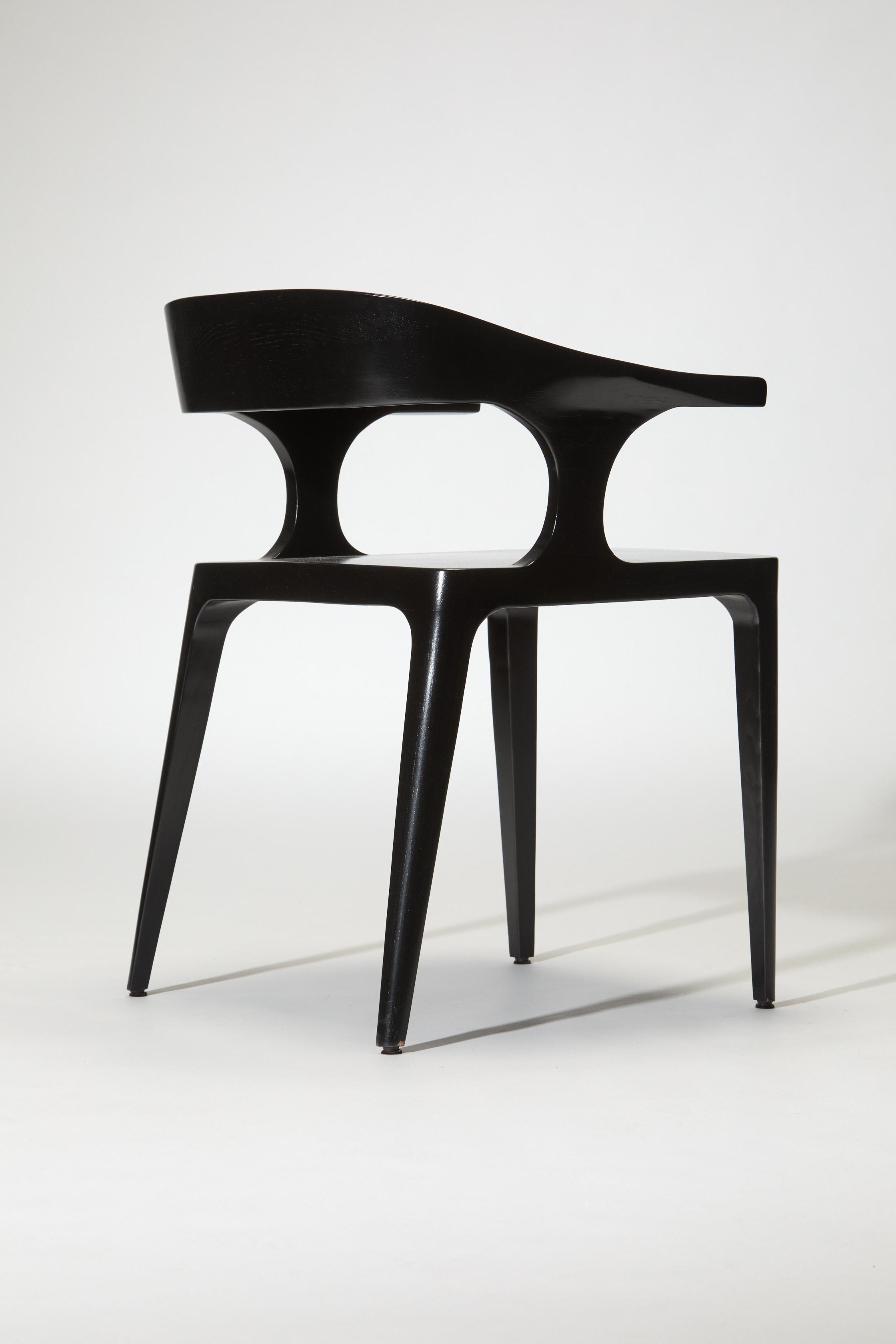 Organic Modern Chair, EILEEN, by Reda Amalou Design, 2020, Blackened Ash