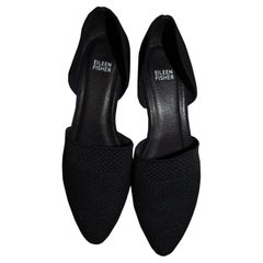 Eileen Fisher  Black Shoes with Interesting Heel