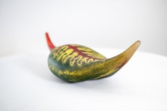 Fallen Leaf Green - contemporaneo, natura morta, foglia, vetro soffiato, scultura