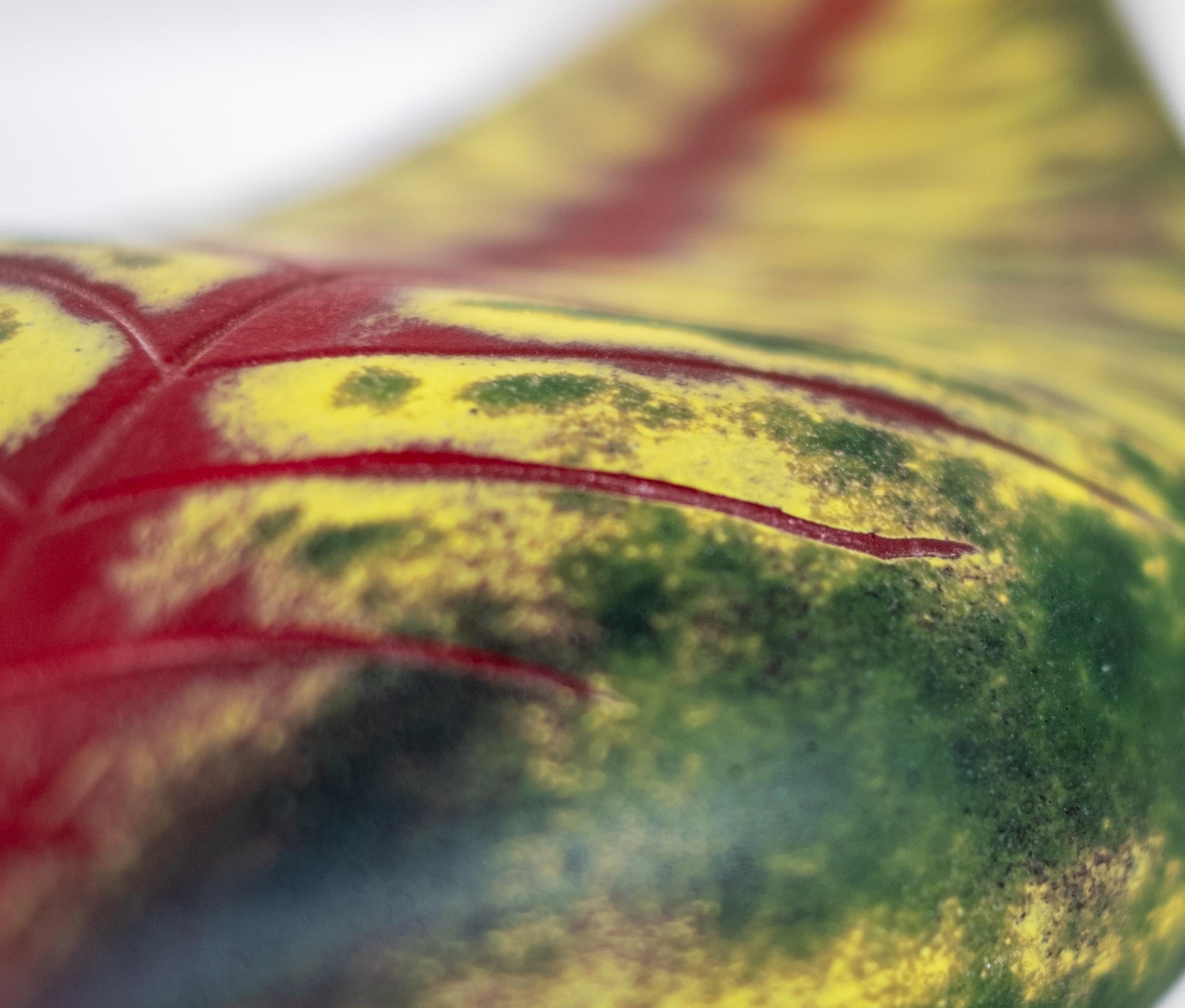 Fallen Leaf Green - contemporary, still-life, leaf, blown glass, sculpture For Sale 3