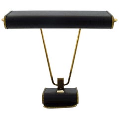 Eileen Gray 1878-1976, Art Deco Chromed Iron Desk Lamp, Black Lacquered, 1930s