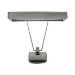 Eileen Gray 1878-1976, Chromed Iron Desk Lamp, Gray Lacquered, 1930s