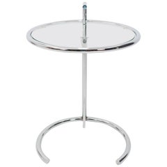 Table basse réglable en chrome Eileen Gray E 1027