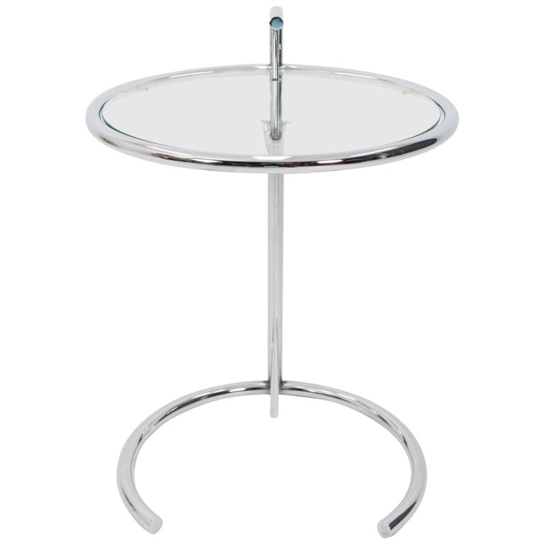Eileen Gray Adjustable Chrome Coffee Table E 1027 at 1stDibs