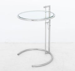 Eileen Gray Adjustable E 1027 Glasplatte Beistelltisch